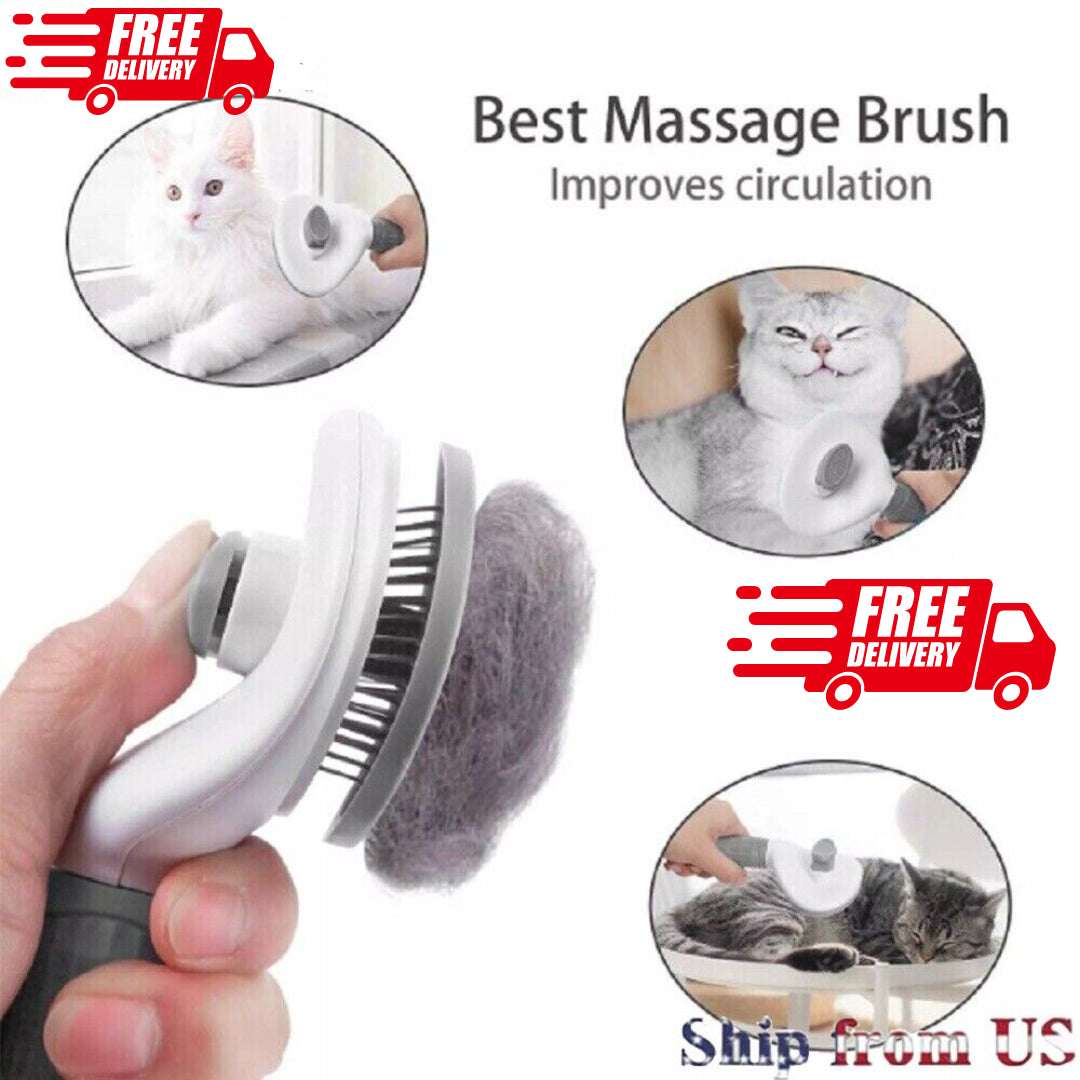 Pets Hair Grooming Massage Deshedding Cleaning Brush & Hair Remover Dog Cat Comb