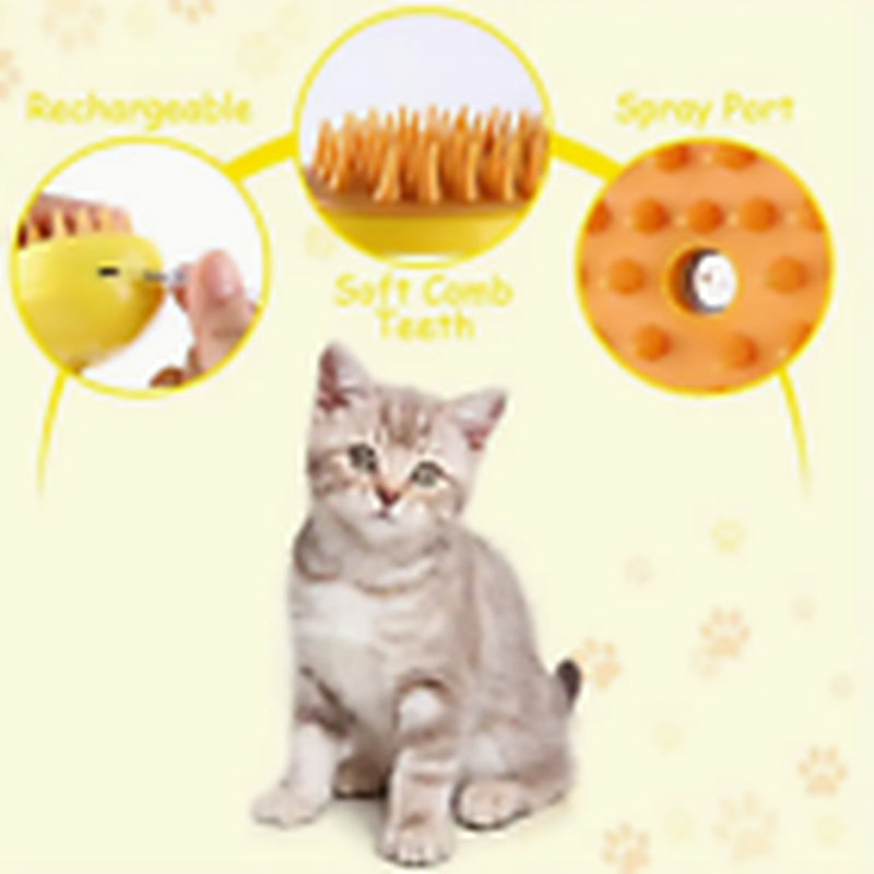 Rechargeable Shedding Hair Spray Hot Steam Easy Pet Grooming Brush for Cat, Dog