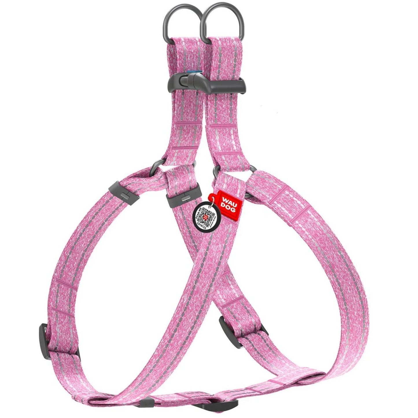 Pink Cotton Dog Harness Eco Friendly Adjustable for Medium Dogs M Size 2332 In