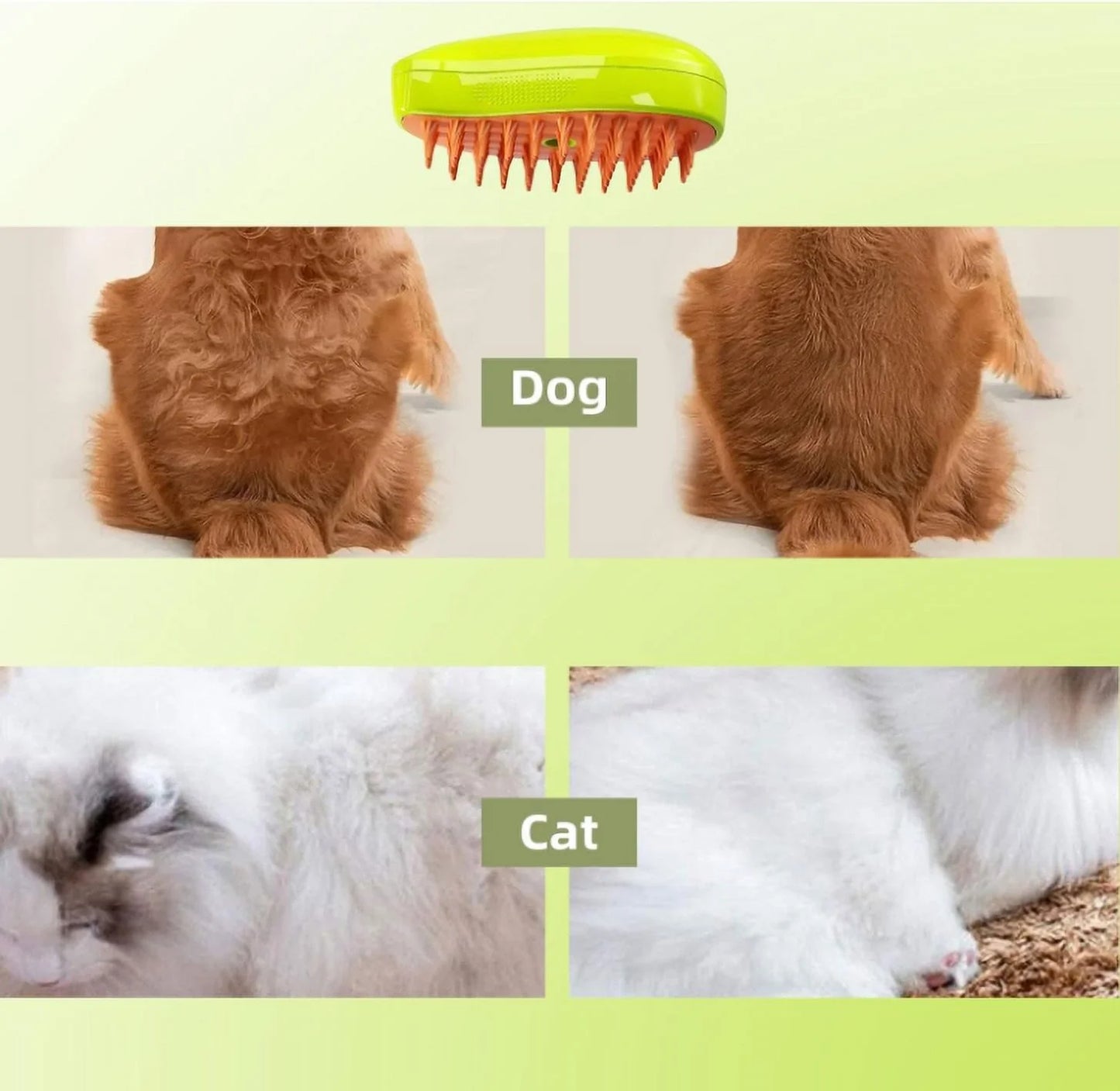 3 in 1 Self Cleaning Cat Steamer Brush-Removes Tangled Hair, Cat Steamer Brush for Massage